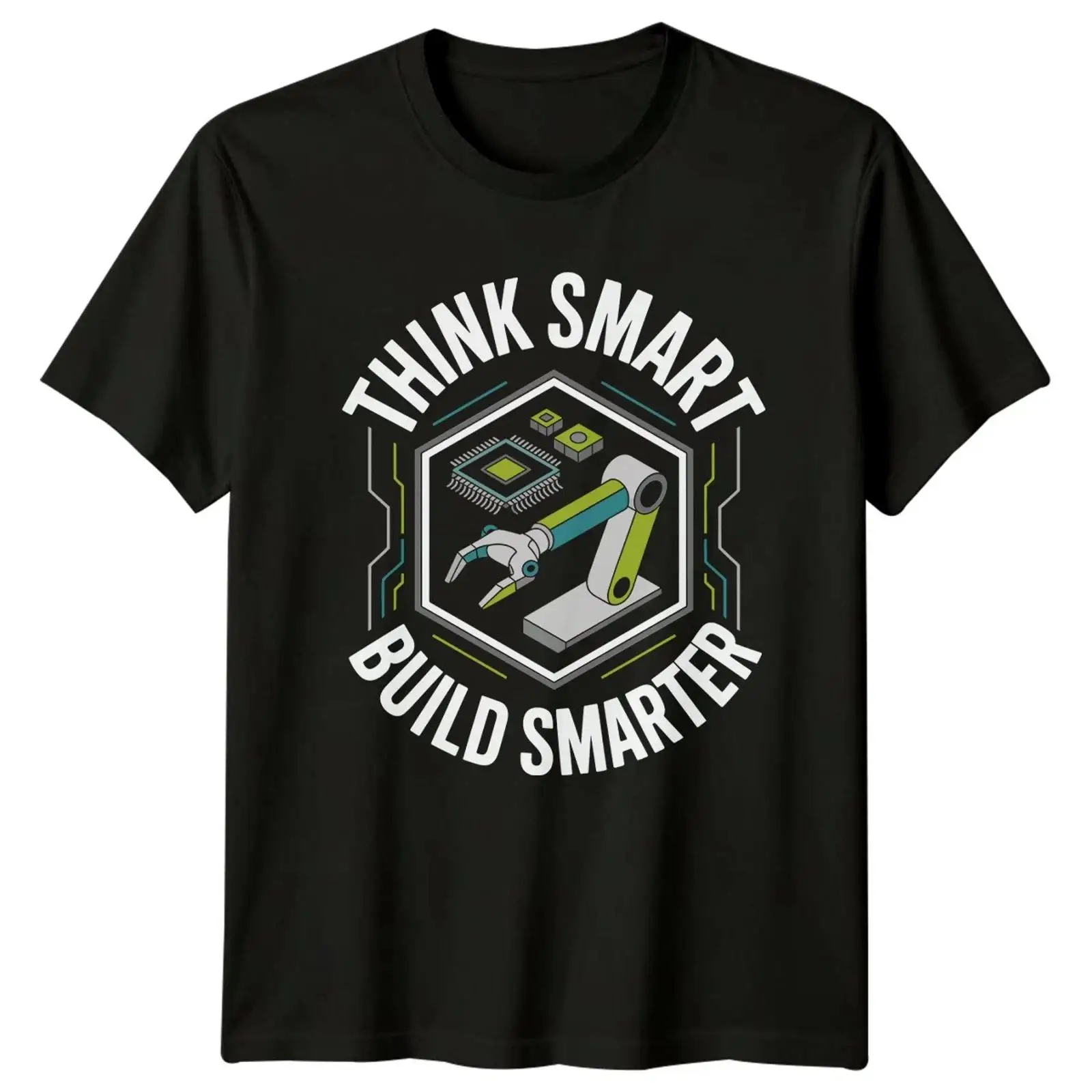 Vintage Fashion Herren - Think Smart Build Smarter Kaos Pria