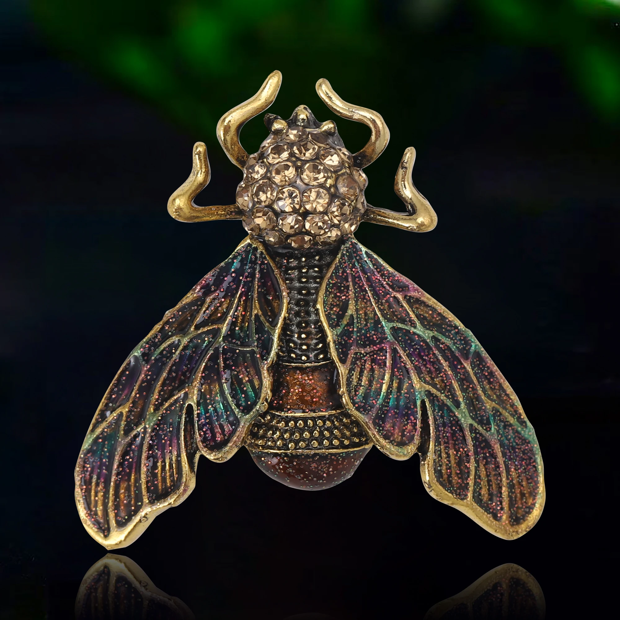 Vintage Fashion Bug - Bros Serangga Berlian Imitasi Antik untuk