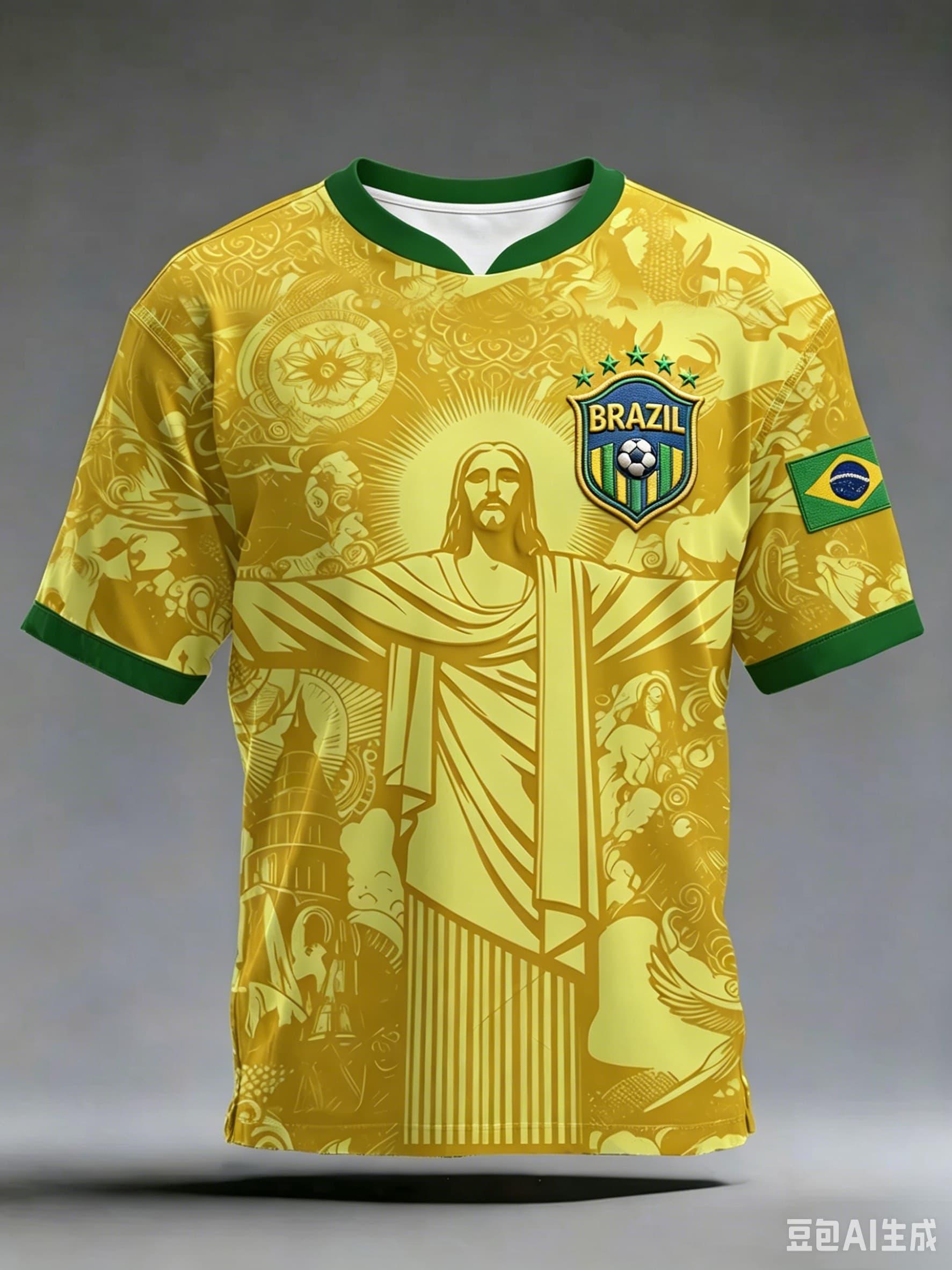 Vintage Fashion Toys - Jersey Sepak Bola Grafis Brazil Christ