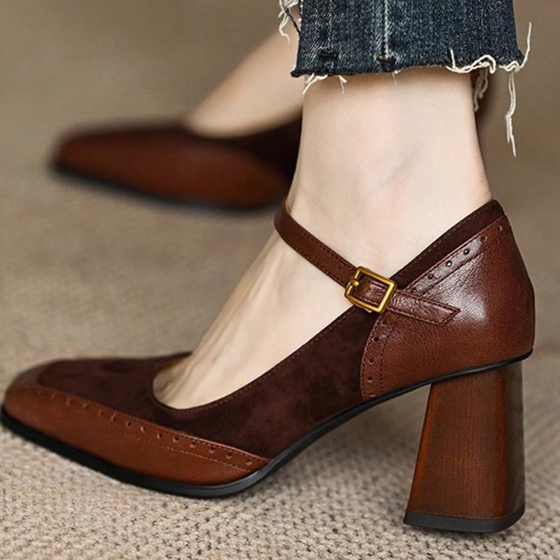 Vintage Style Women Fashion - Sepatu Pumps Wanita Model Prancis Terbaru