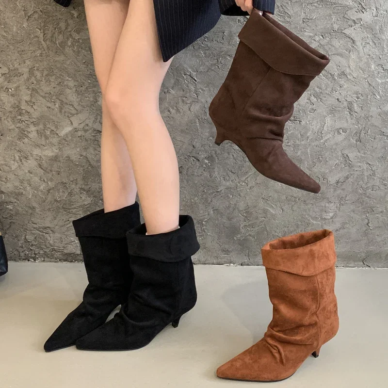Vintage Style Women Fashion - Aneikeh Sepatu Bot Pergelangan Kaki Vintage