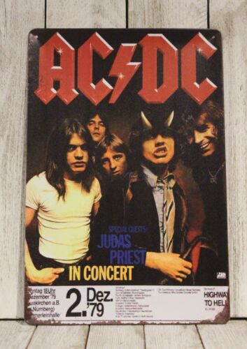 Vintage Fashion Posters - m1,AC/DC Poster Logam Timah Bergaya Vintage