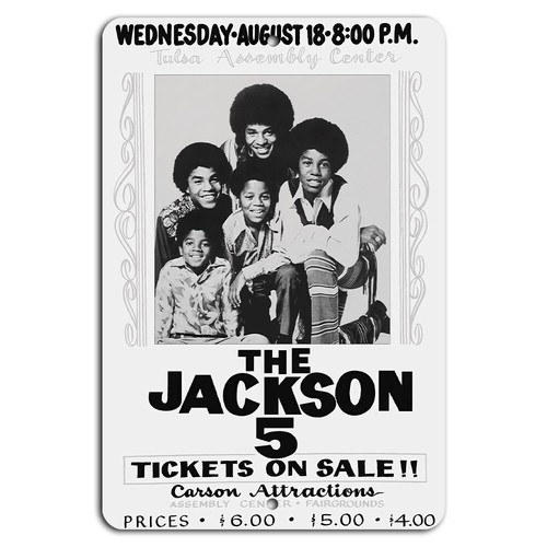 Vintage Fashion Posters - Poster Konser Jackson 5 Tulsa Assembly