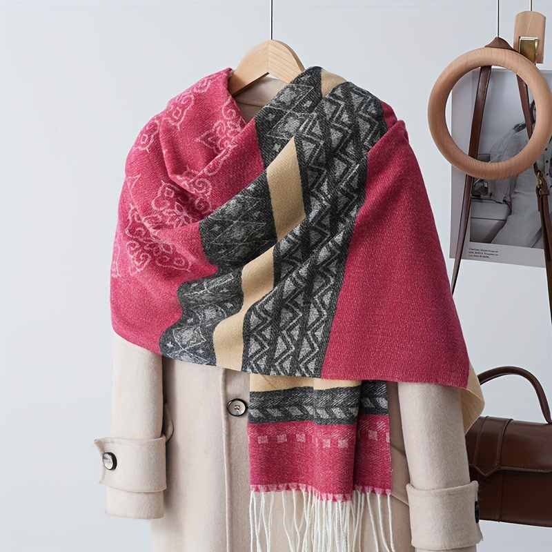 Vintage Fashion Outfit - 1pc Syal Palsu Gaya Etnis Multi-Warna,