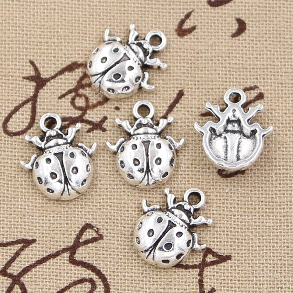 Vintage Fashion Bug - 12 Buah Jimat Kepik Bug 16X14Mm