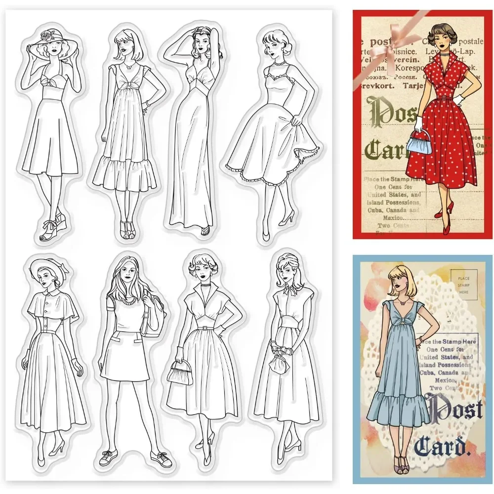 Vintage Fashion Journal - Cap bening silikon Wanita Mode gaun