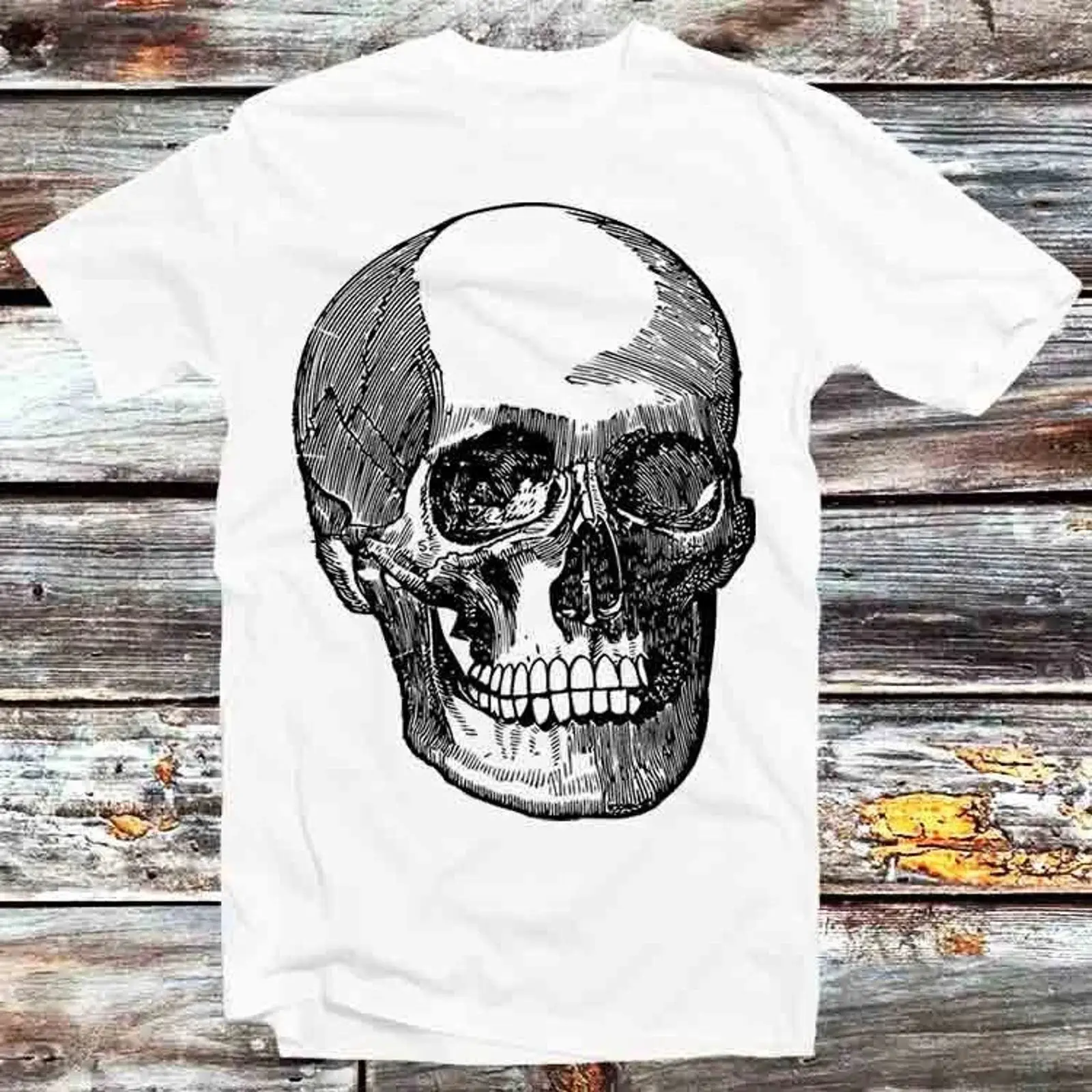 Vintage Fashion Sketches - Kaos Sketsa Horor Sci-Fi Kulit Tengkorak