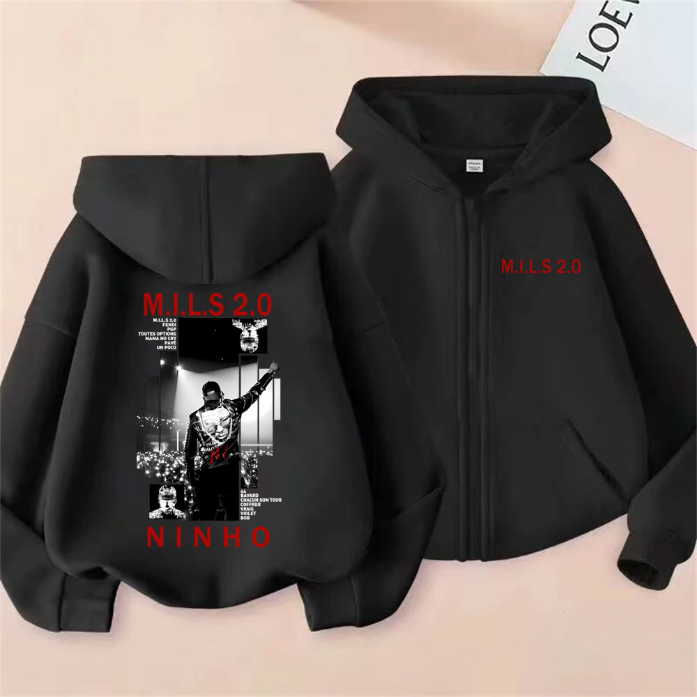 Vintage Fashion Pop Up - Hoodie Resleting Grafis Album Rapper Ninho
