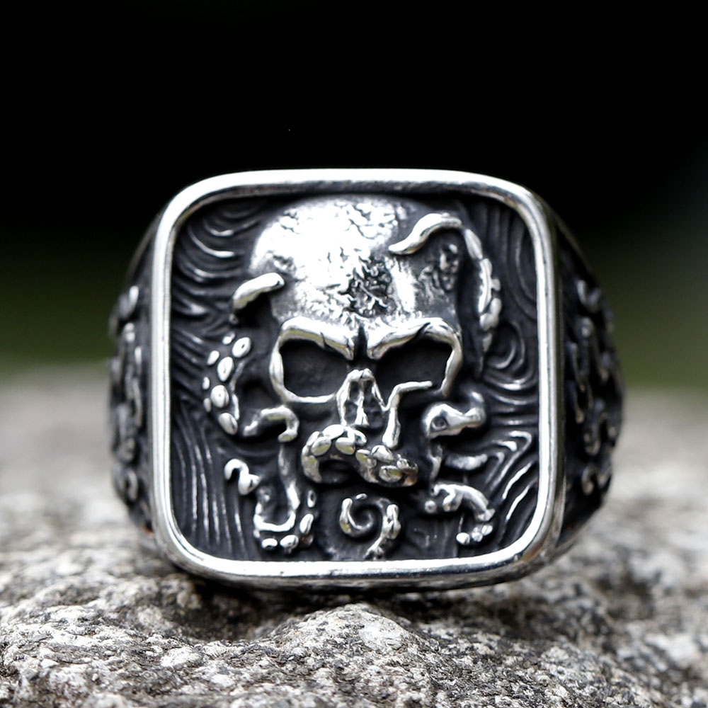 Cincin tengkorak antik baja ta - Vintage Fashion Guide ulasan dan harga