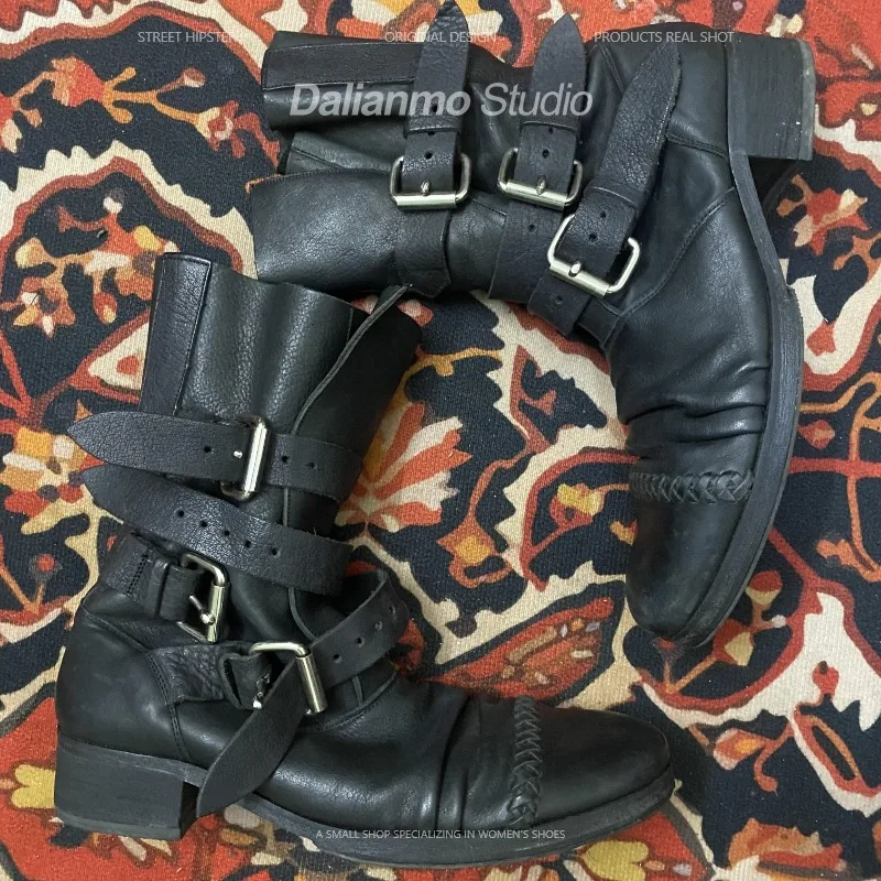Sepatu Bot Kulit Asli Pria Mod - Vintage Style Women Fashion ulasan dan harga