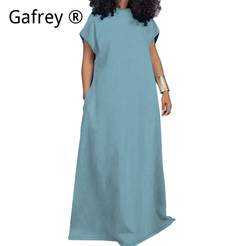 Gaun Maxi Denim Wanita Ukuran  - Vintage Fashion Outfit ulasan dan harga