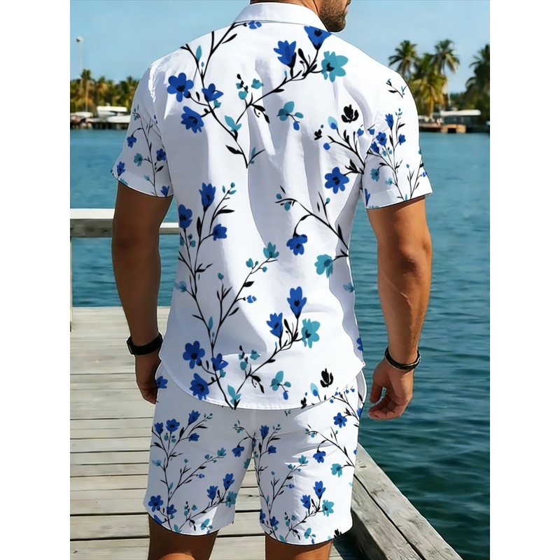 Setelan Kemeja Lengan Pendek d - Printed Floral Shirt ulasan dan harga