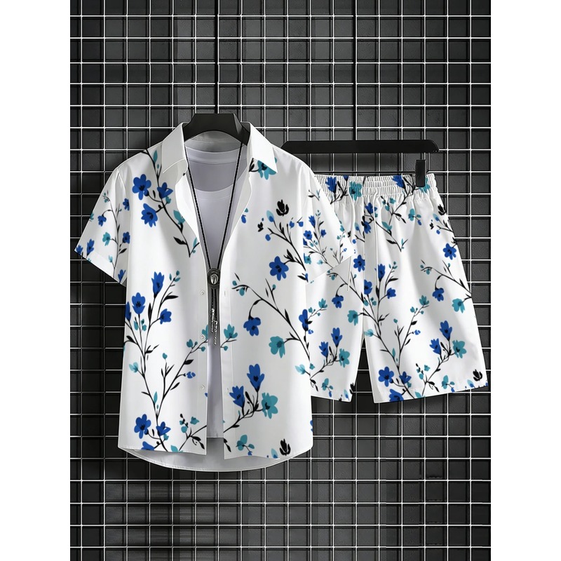 Setelan Kemeja Lengan Pendek d - Printed Floral Shirt ulasan dan harga