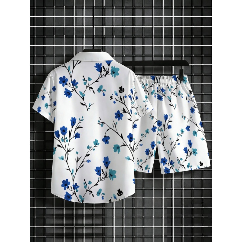Setelan Kemeja Lengan Pendek d - Printed Floral Shirt ulasan dan harga