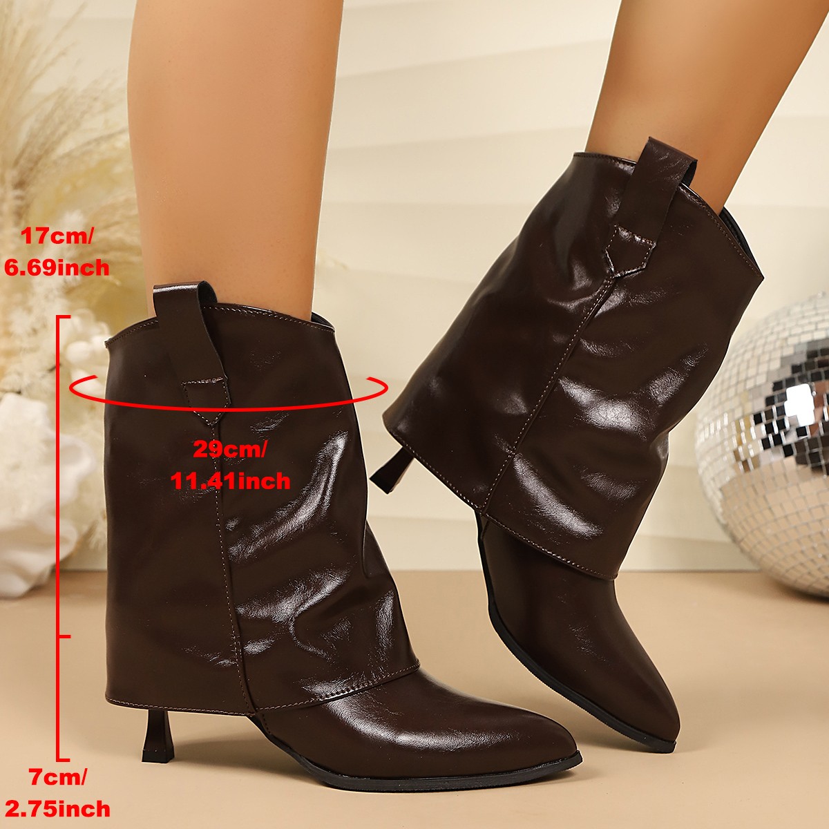 Sepatu Bot Pendek Stiletto Uju - Vintage Style Women Fashion ulasan dan harga