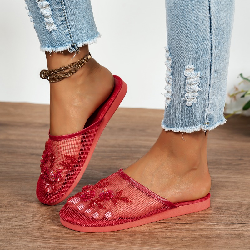 Sandal Wanita Gaya Bordir Warn - Vintage Style Women Fashion ulasan dan harga