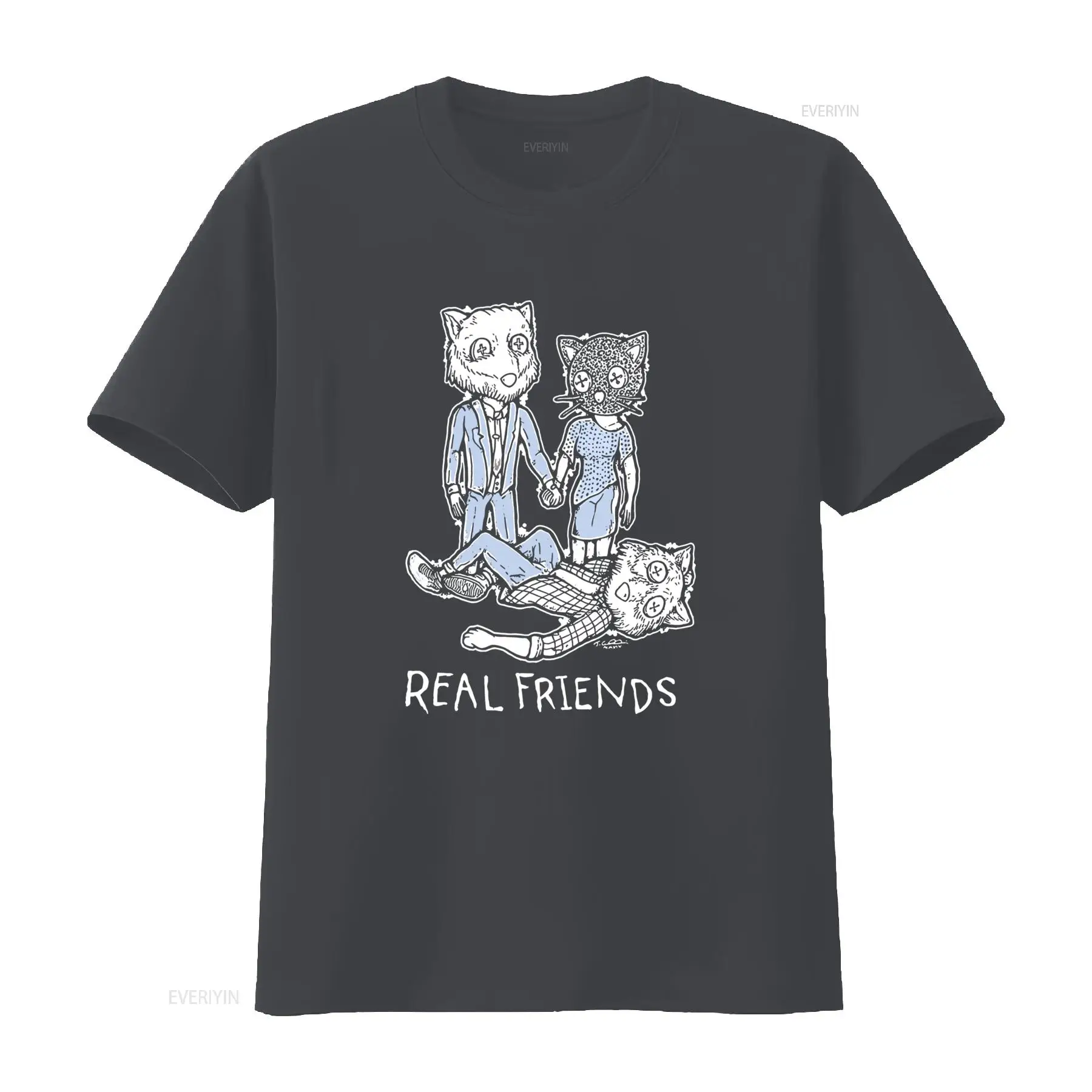 Kaos Retro Sketch Real Friends - Vintage Fashion Sketches ulasan dan harga
