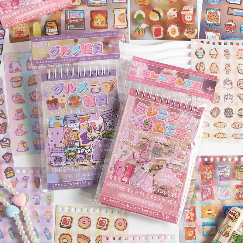 50 - Set Stiker Makanan Ringan - Vintage Fashion Journal ulasan dan harga