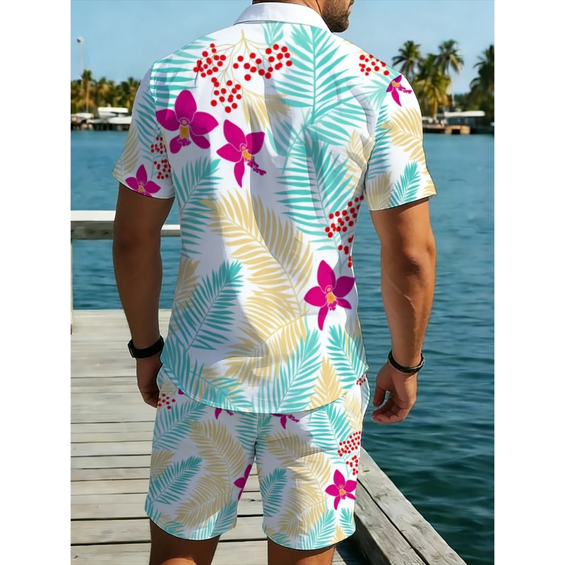 Setelan Kemeja Lengan Pendek d - Printed Floral Shirt ulasan dan harga