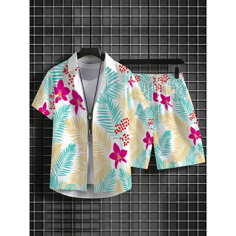 Setelan Kemeja Lengan Pendek d - Printed Floral Shirt ulasan dan harga