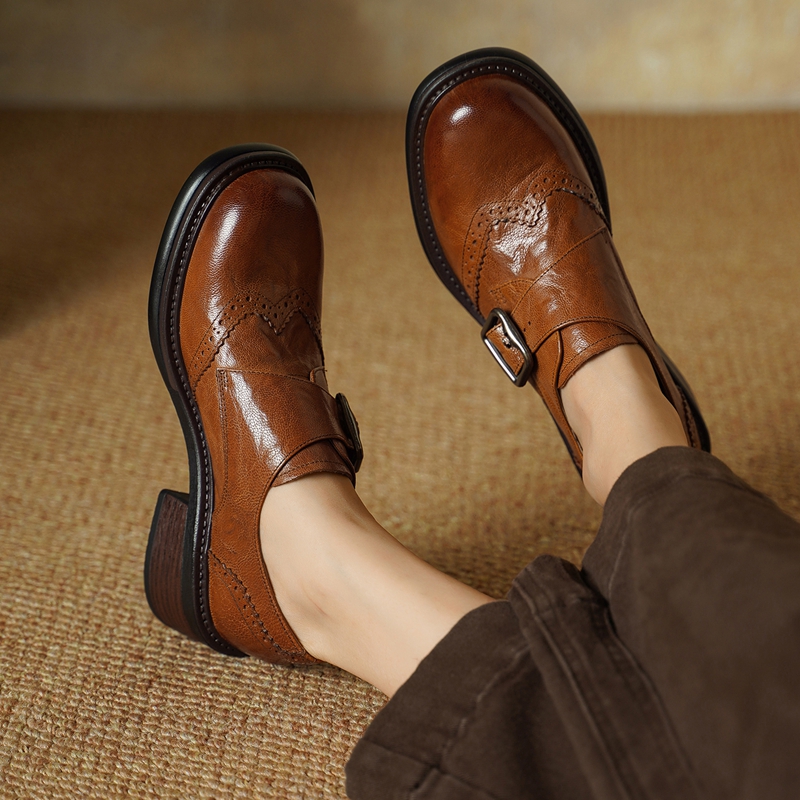 Sepatu Brogue Gesper Baru 2027 - Vintage Style Women Fashion ulasan dan harga