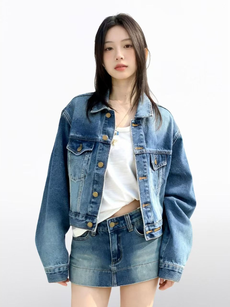 Setelan Denim 2 Potong Wanita  - Vintage Fashion Outfit ulasan dan harga