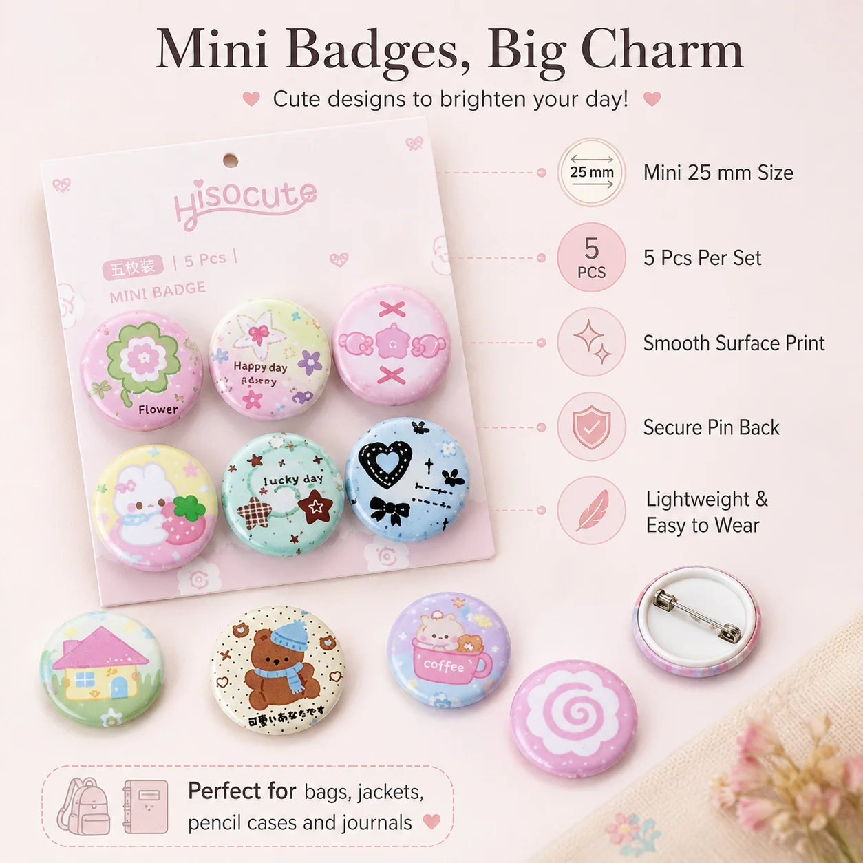 Lencana Pin Mini Student Clove - Vintage Fashion Journal ulasan dan harga