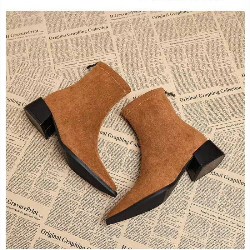 Sepatu Bot Wanita Hak Rendah M - Vintage Fashion Online ulasan dan harga