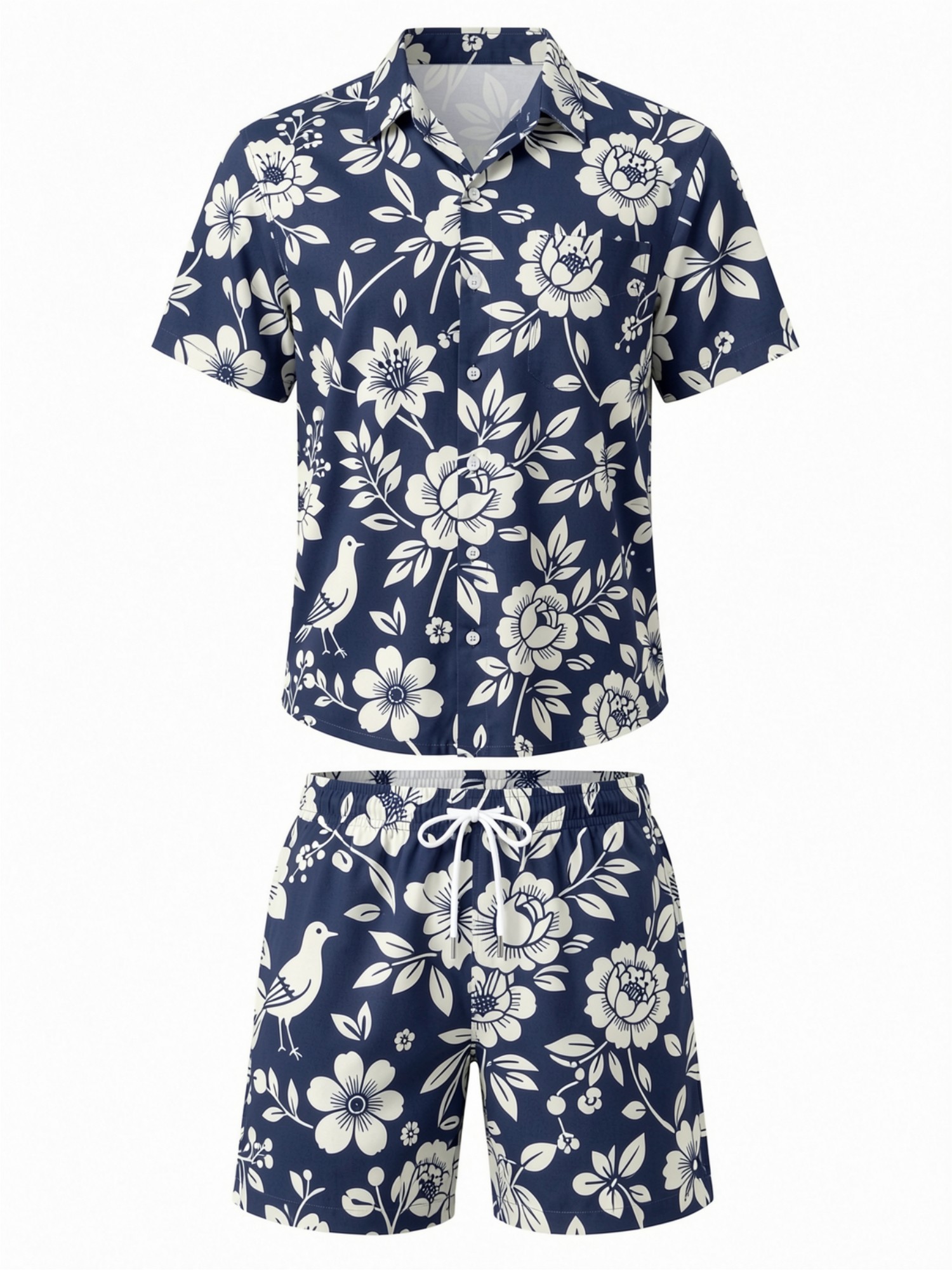 Setelan Kemeja Lengan Pendek M - Printed Floral Shirt ulasan dan harga