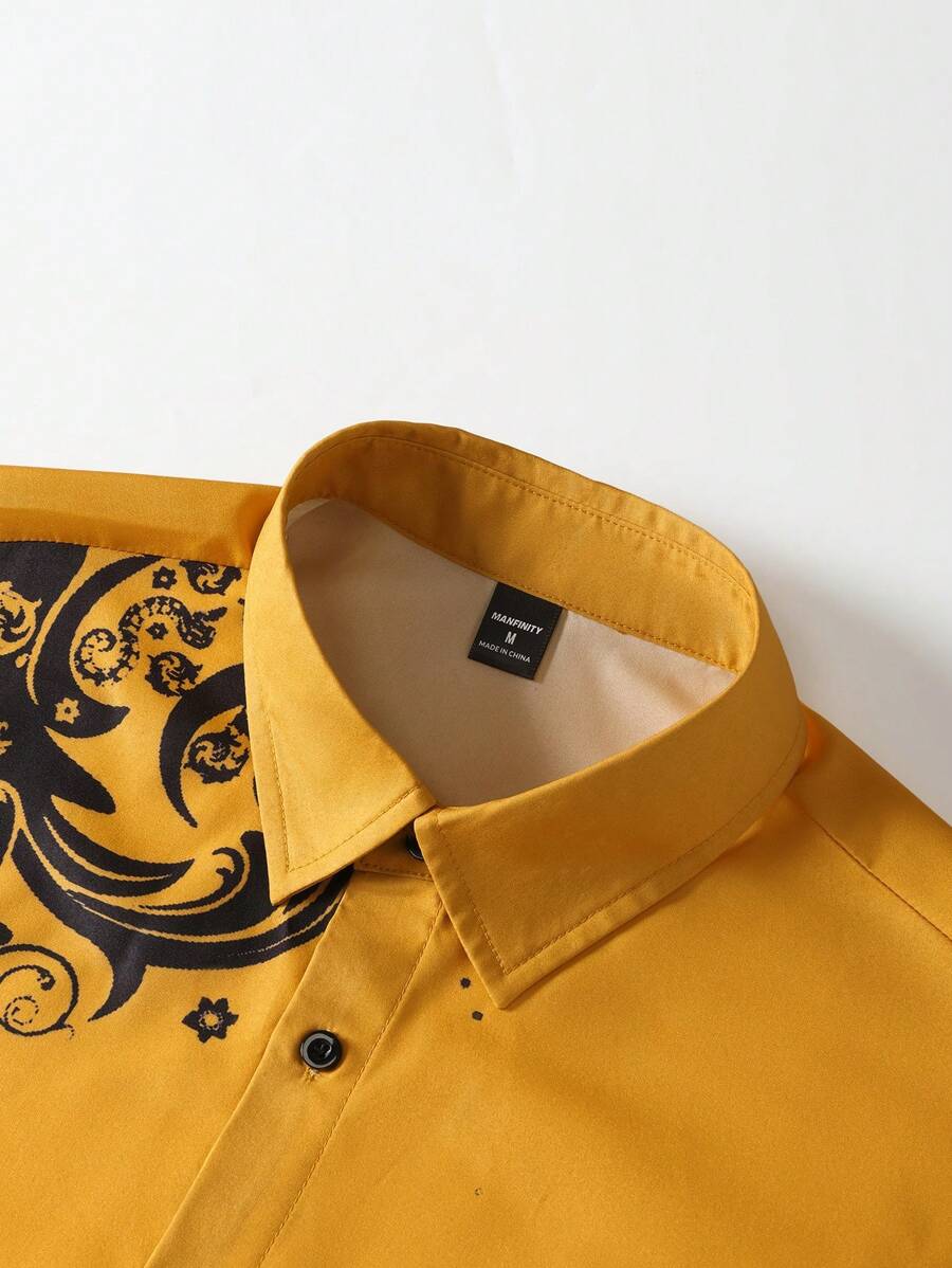 Manfinity Homme Kemeja Kasual  - Printed Floral Shirt ulasan dan harga
