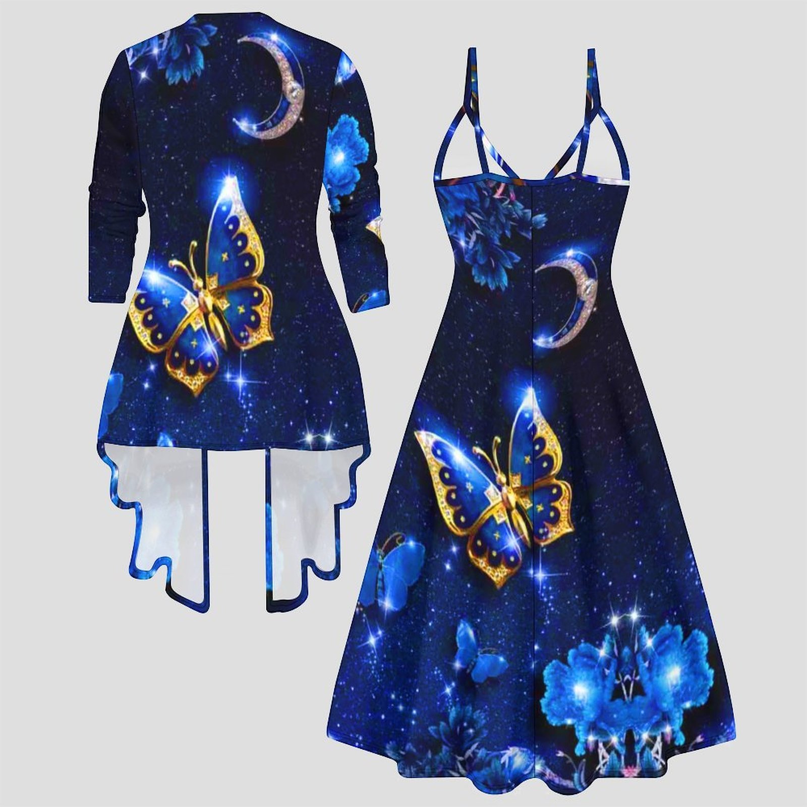 Set Dua Potong Motif Vintage u - Vintage Fashion Outfit ulasan dan harga