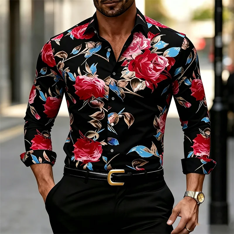 Kemeja Pria Lengan Panjang Ber - Printed Floral Shirt ulasan dan harga