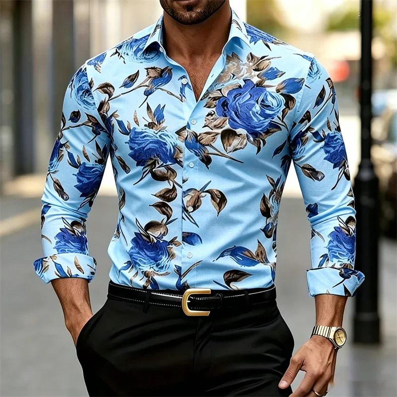 Kemeja Pria Lengan Panjang Ber - Printed Floral Shirt ulasan dan harga