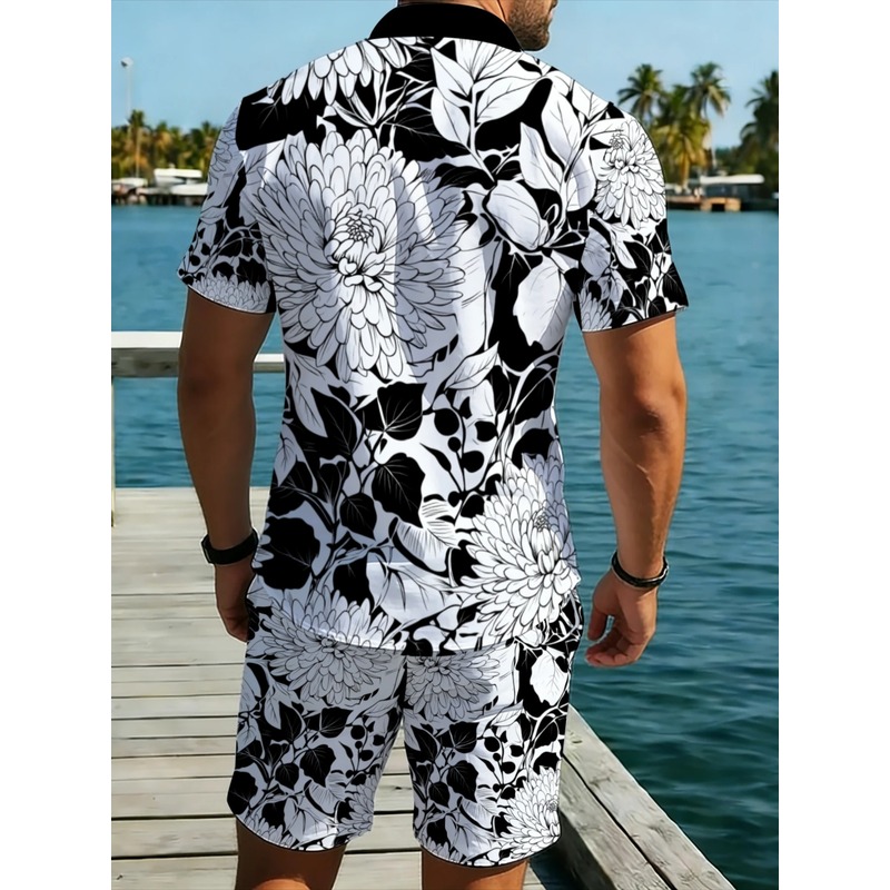 Setelan Kemeja Lengan Pendek M - Printed Floral Shirt ulasan dan harga