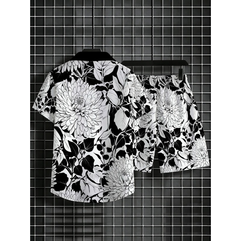 Setelan Kemeja Lengan Pendek M - Printed Floral Shirt ulasan dan harga