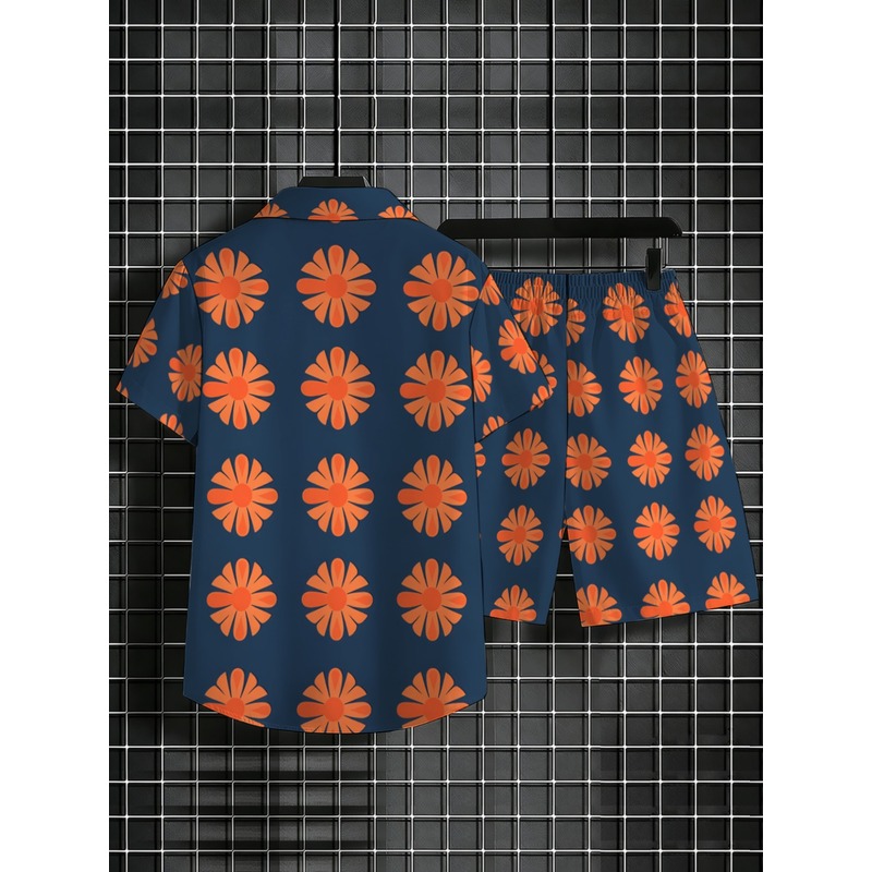 Setelan kemeja lengan pendek d - Printed Floral Shirt ulasan dan harga