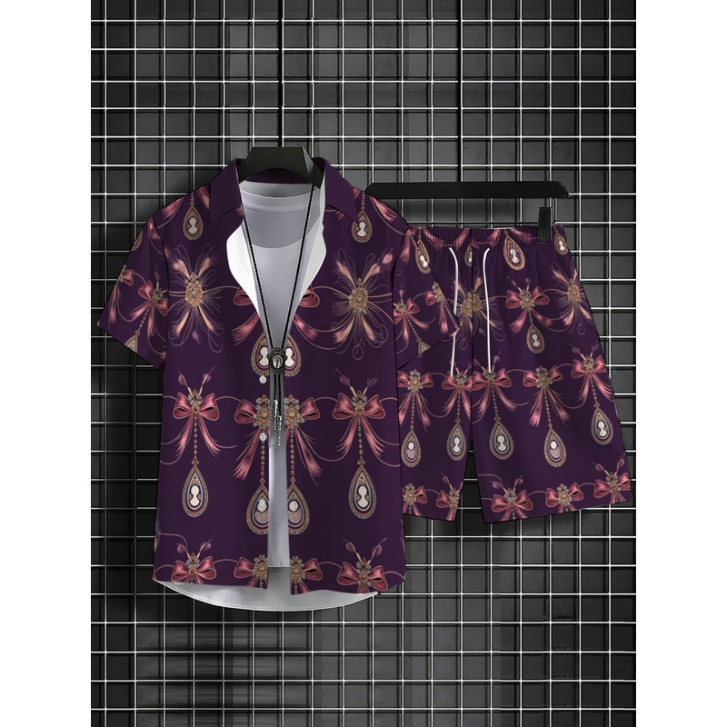 Setelan Kemeja & Celana Pendek - Printed Floral Shirt ulasan dan harga