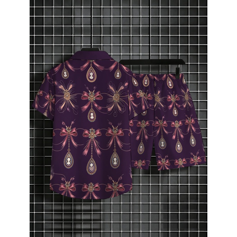 Setelan Kemeja & Celana Pendek - Printed Floral Shirt ulasan dan harga