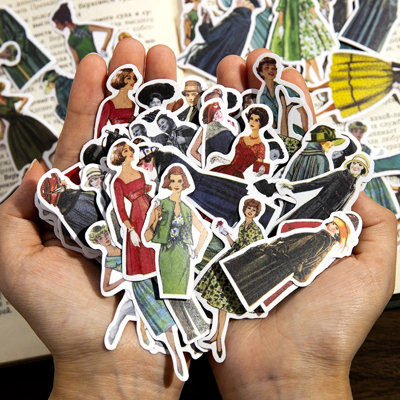30pcs Stiker Vintage Wanita Pr - Vintage Fashion Journal ulasan dan harga
