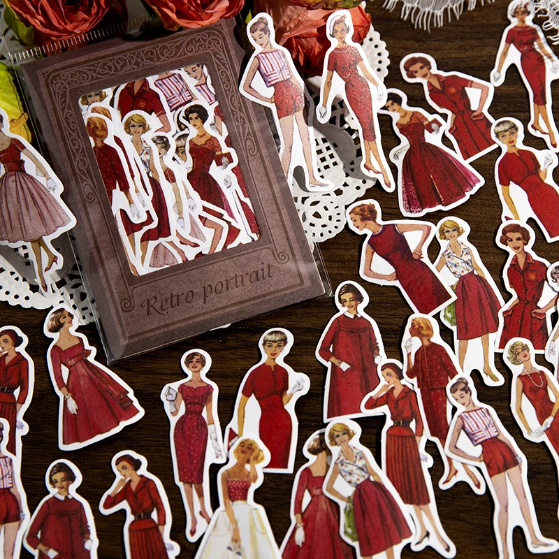 30pcs Stiker Vintage Wanita Pr - Vintage Fashion Journal ulasan dan harga