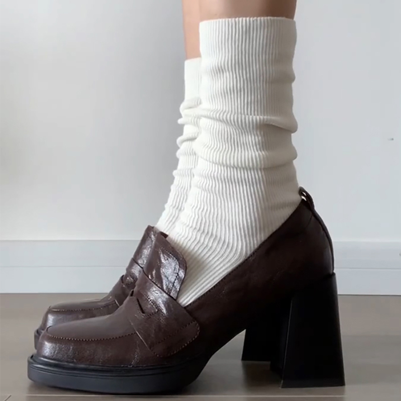 Sepatu pantofel hak tebal wani - Vintage Style Women Fashion ulasan dan harga