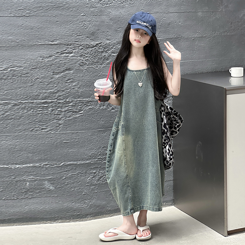 Gaun Denim Tanpa Lengan Kualit - Vintage Fashion Outfit ulasan dan harga