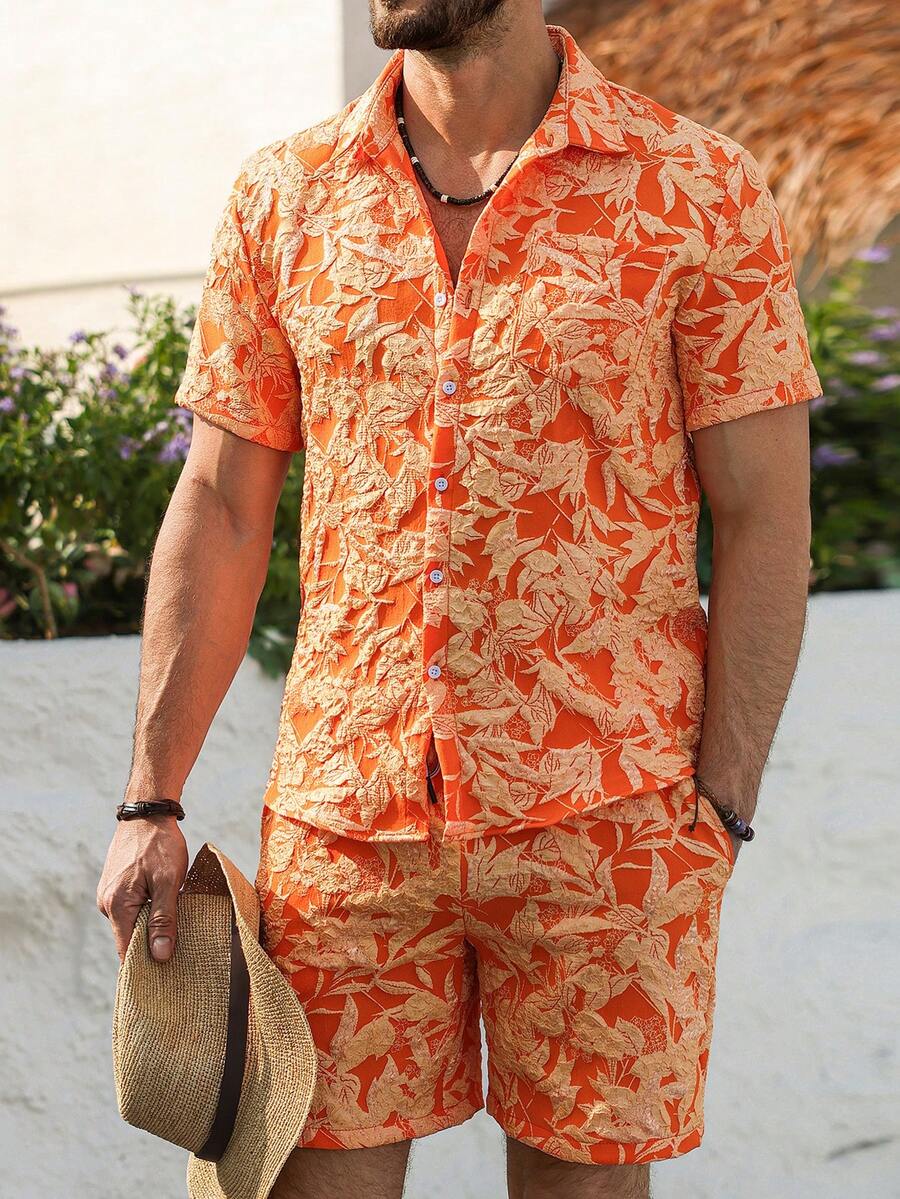 Setelan Pria Genlund Warna Ora - Printed Floral Shirt ulasan dan harga