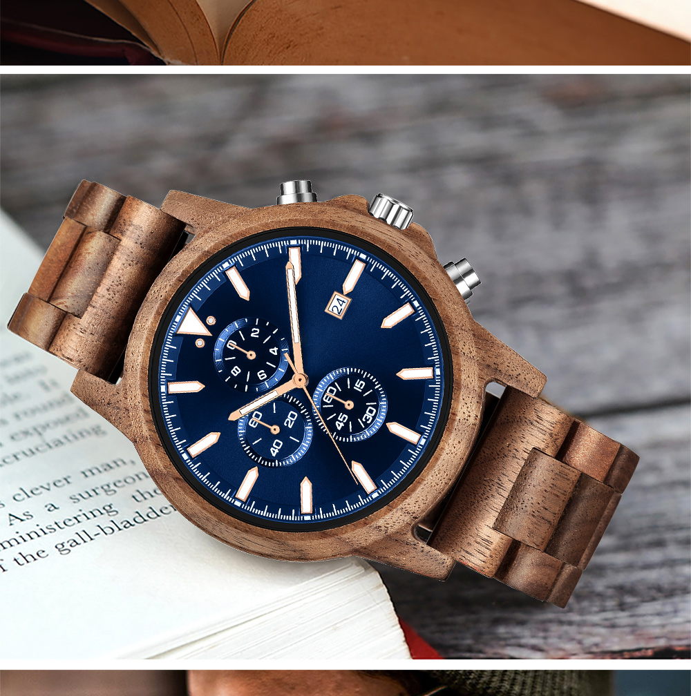 Jam Tangan Kayu untuk Pria Jam - Vintage Fashion Complete ulasan dan harga