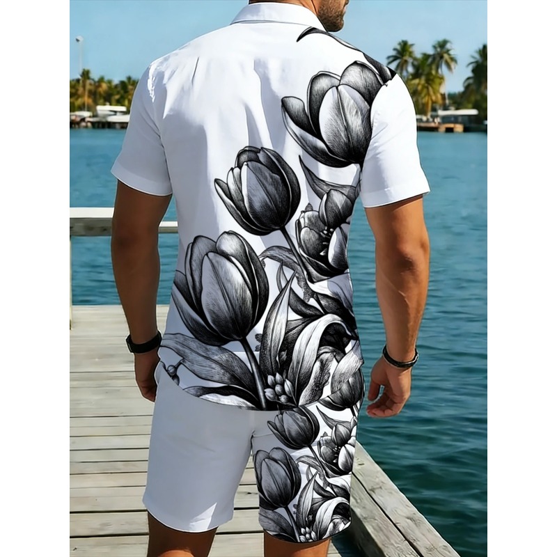 Setelan Kemeja dan Celana Pend - Printed Floral Shirt ulasan dan harga