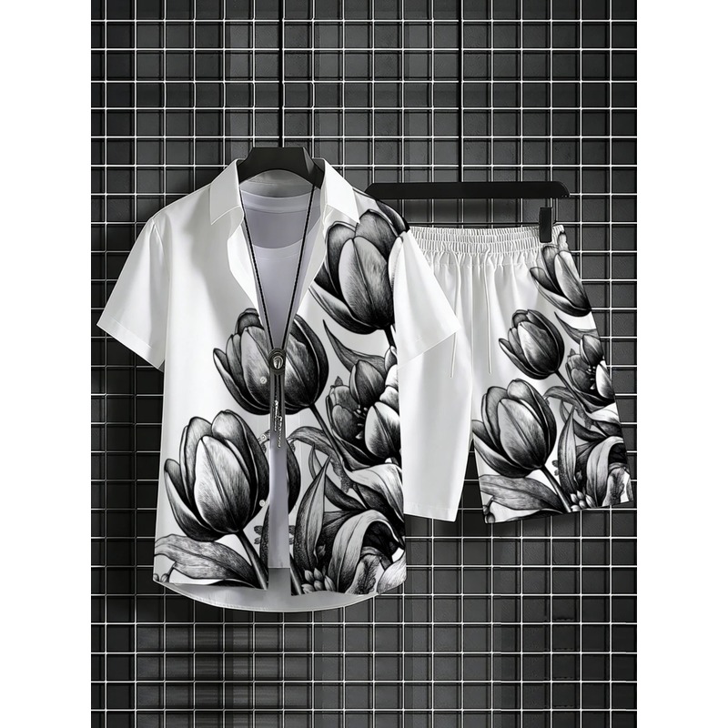 Setelan Kemeja dan Celana Pend - Printed Floral Shirt ulasan dan harga