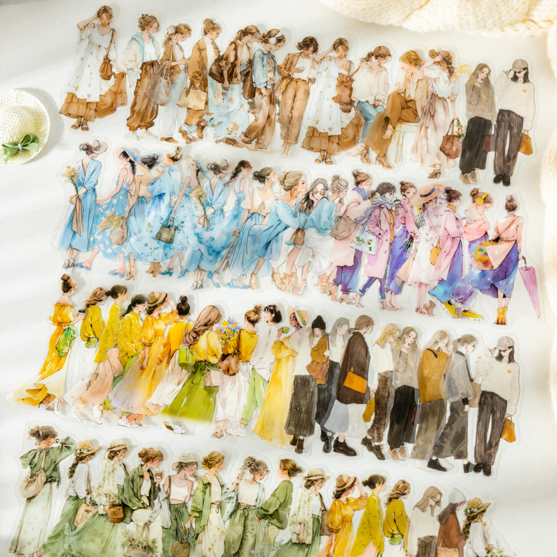 JIANQI 20 pcs/pak Stiker Karak - Vintage Fashion Journal ulasan dan harga