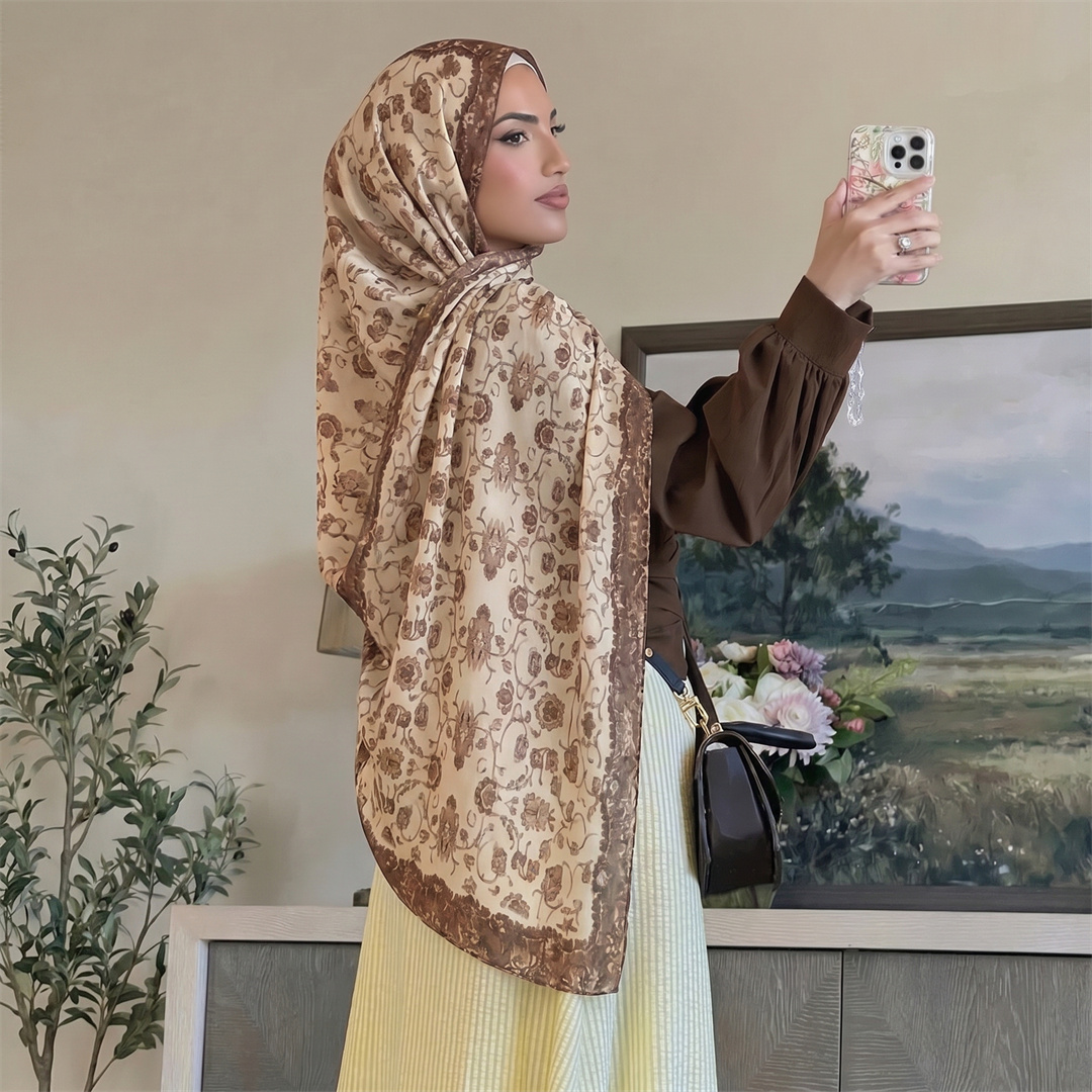 Hijab Cetak Bunga Vintage Lemb - Vintage Fashion Women ulasan dan harga
