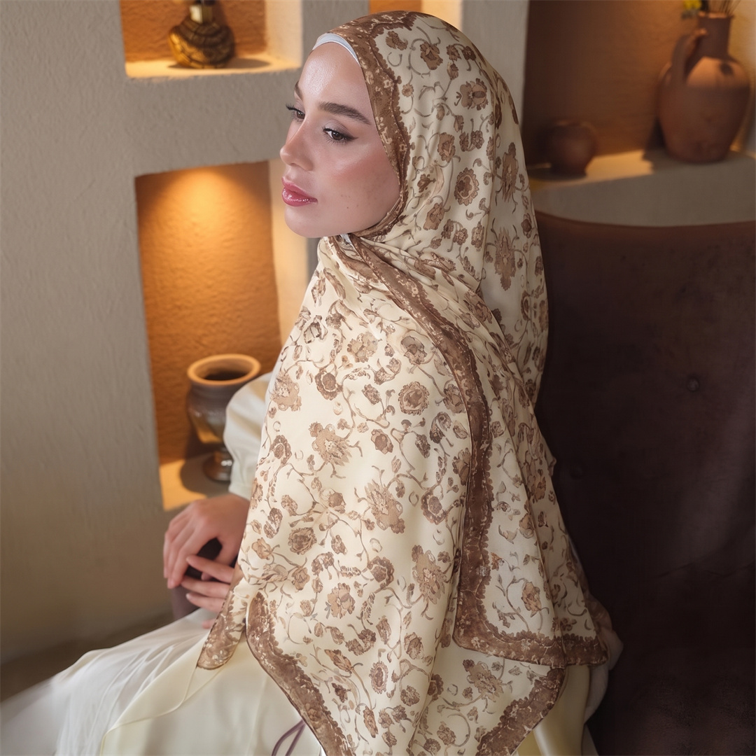 Hijab Cetak Bunga Vintage Lemb - Vintage Fashion Women ulasan dan harga
