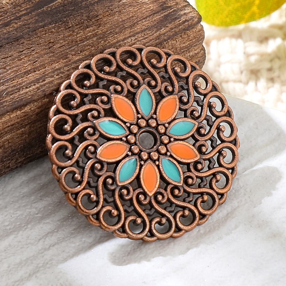 Liontin Bulat Enamel Tembaga P - Vintage Fashion Blog ulasan dan harga